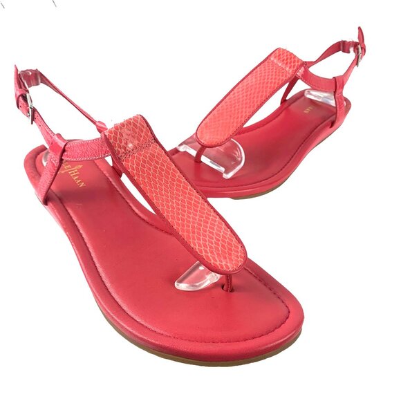 COLE HAAN D40294 Pink Leather Thong‎ Slingback Sandals - Picture 10 of 10